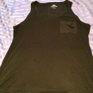 Black tank top with front pocket